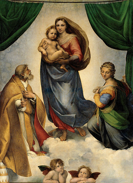 437px-RAFAEL_-_Madonna_Sixtina_(Gemäldegalerie_Alter_Meister,_Dresde,_1513-14._Óleo_sobre_lienzo,_265_x_196_cm)